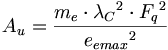 A_u=\frac{m_e\cdot {\lambda_C}^2\cdot {F_q}^2}{{e_{emax}}^2}