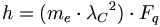h=(m_e\cdot {\lambda_C}^2)\cdot F_q