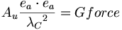 A_u\frac{e_a\cdot e_a}{{\lambda_C}^2}=Gforce