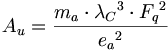 A_u=\frac{m_a\cdot {\lambda_C}^3\cdot {F_q}^2 }{{e_a}^2}