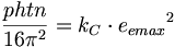 \frac{phtn}{16\pi^2}=k_C\cdot {e_{emax}}^2